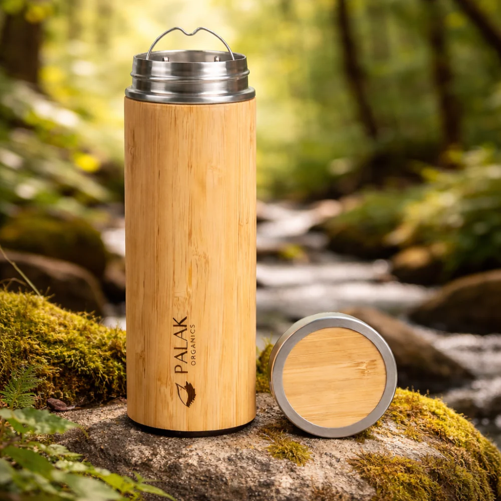 Bamboo Steel Water Bottle - Image 4