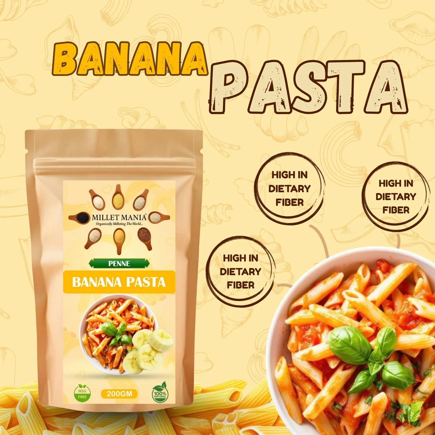 Banana Penne Pasta (200g) - Image 3