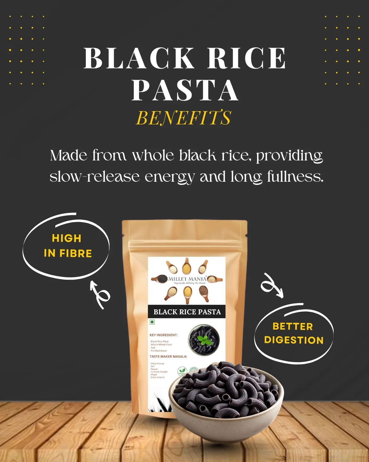 Black Rice Pasta (200g) - Image 4