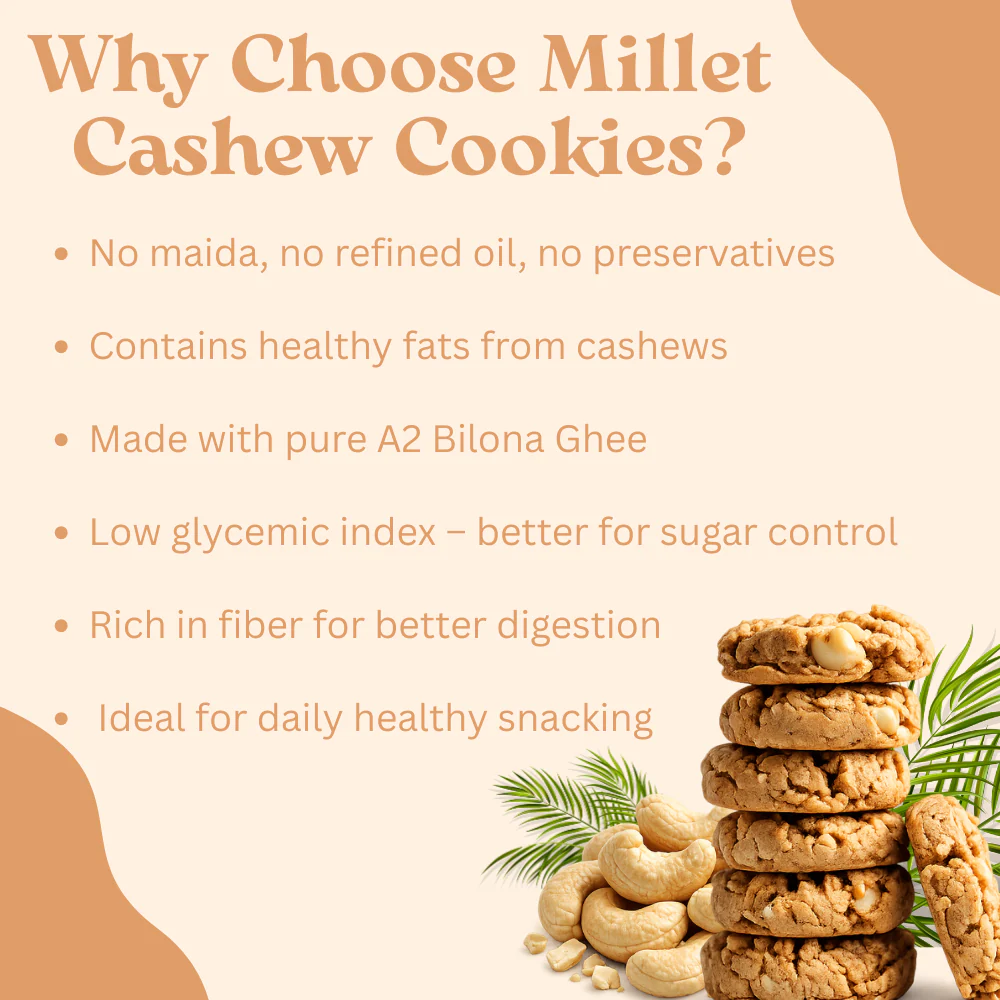 Millet Cookies of Bilona Ghee - Cashew (90g) - Image 4
