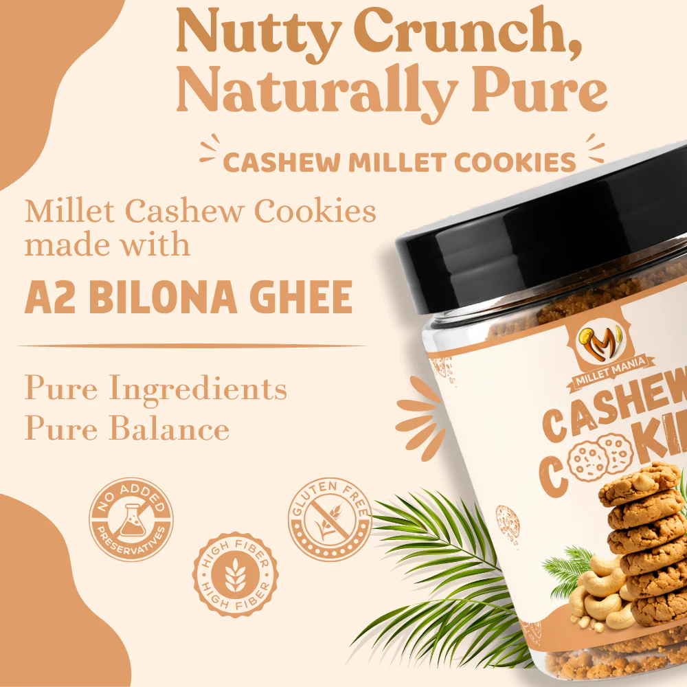 Millet Cookies of Bilona Ghee - Cashew (90g) - Image 6