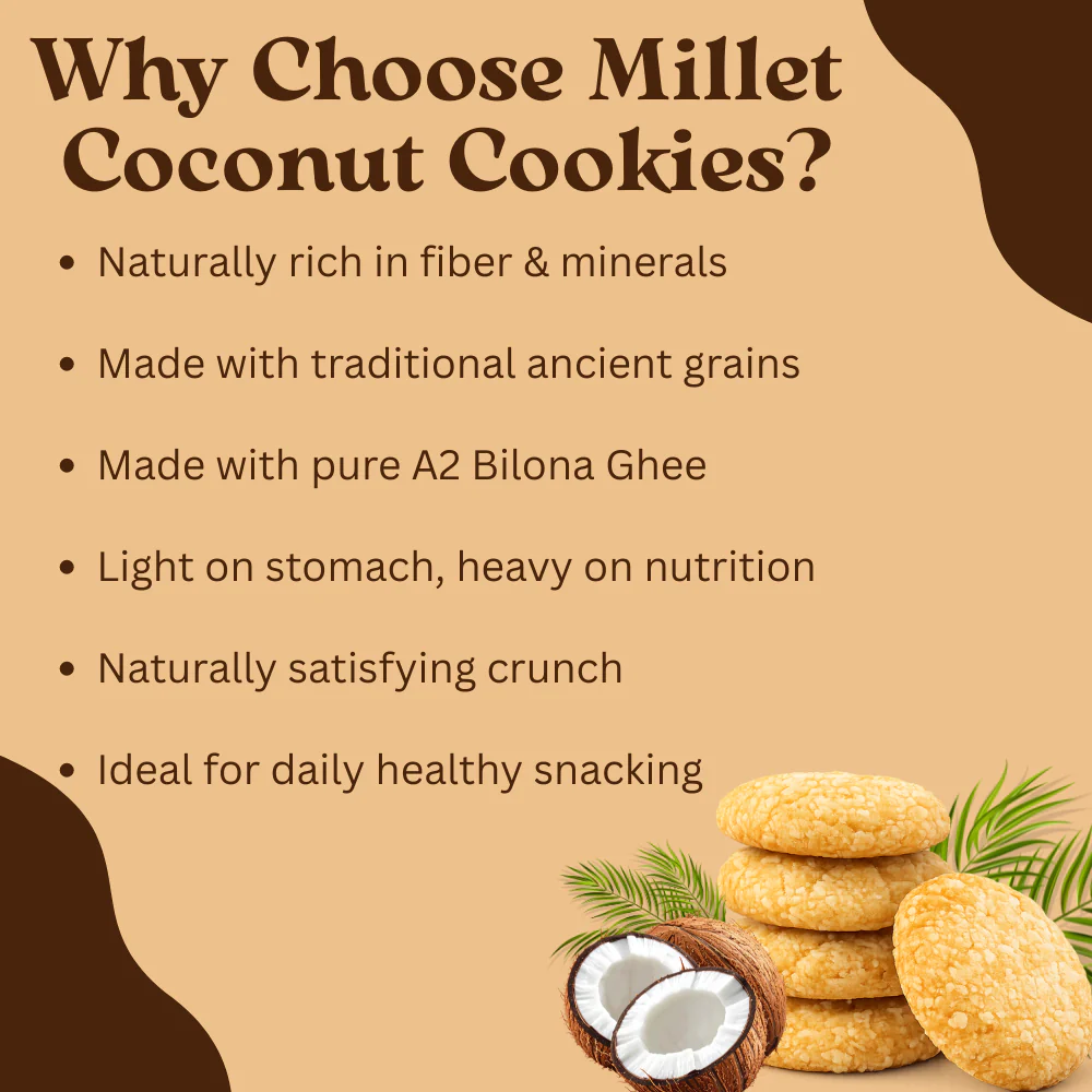 Millet Cookies of Bilona Ghee - Coconut (90g) - Image 4