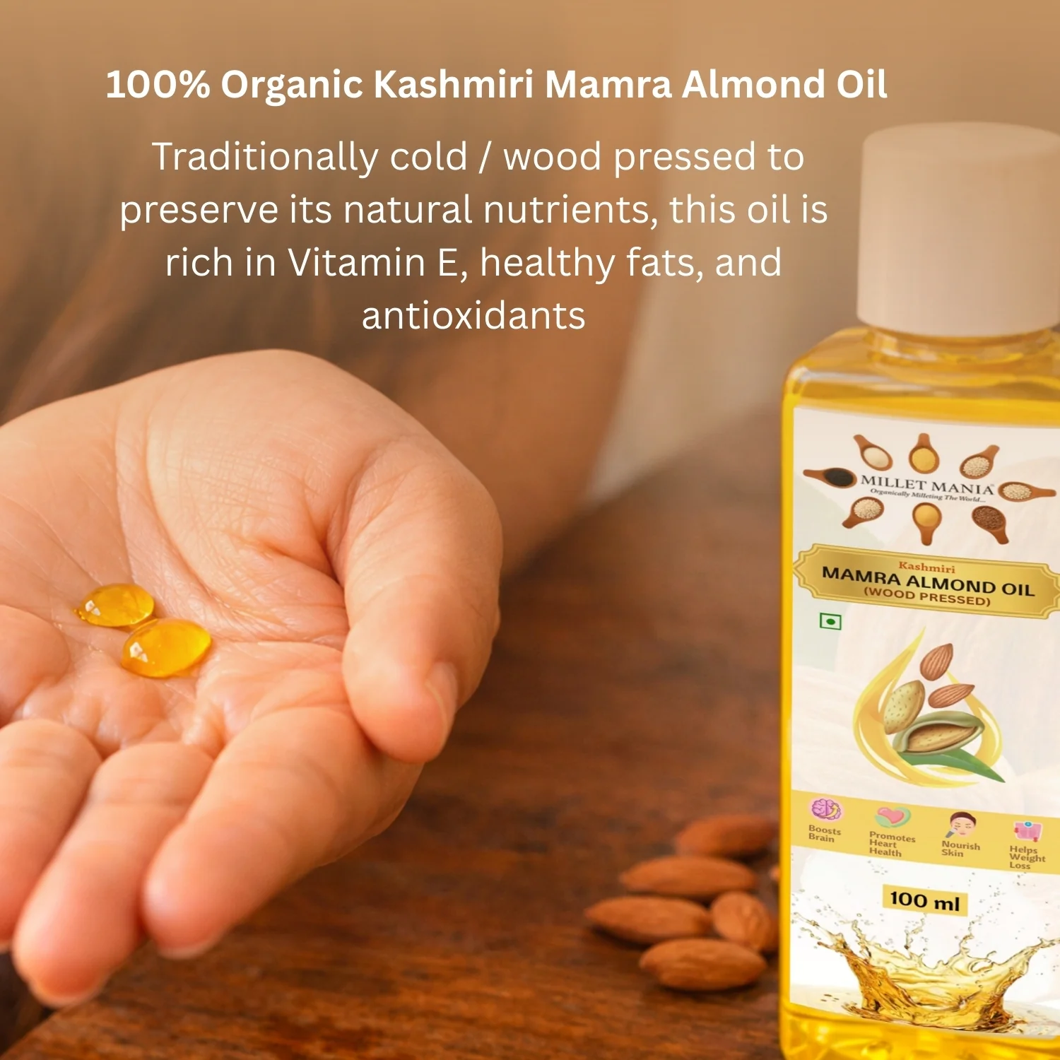 Kashmiri Mamra Almond Oil (100ml) - Image 5