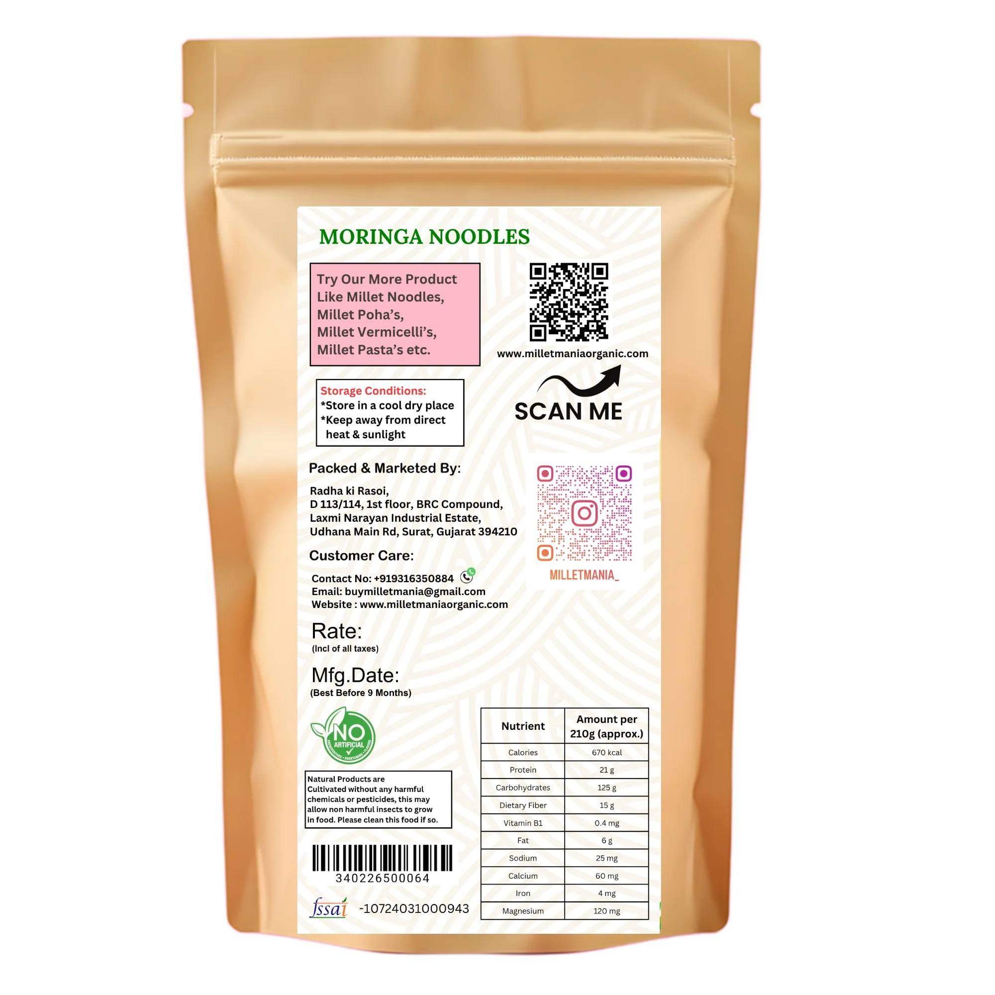 Moringa Noodles (210g) - Image 2