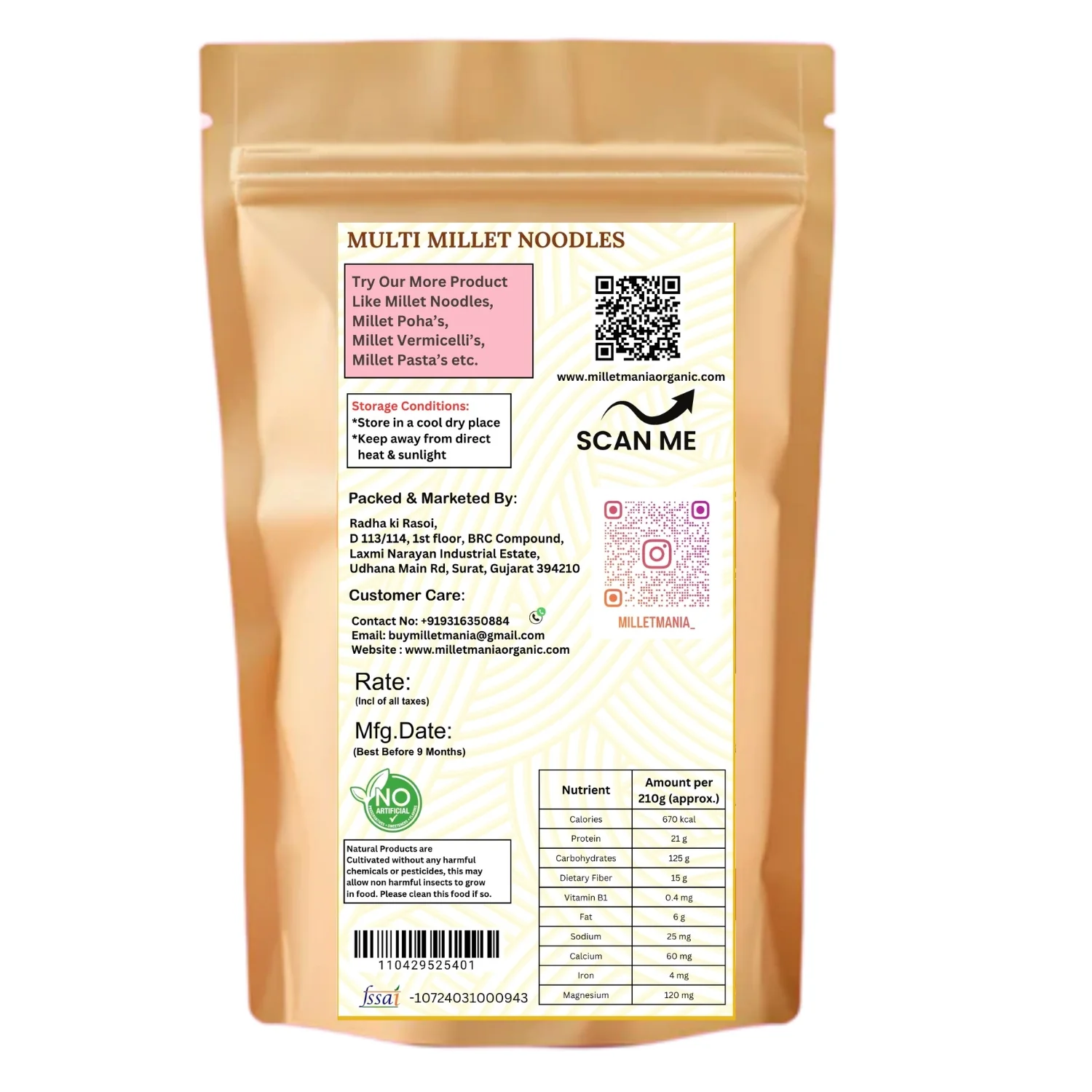 Multi Millet Noodles (210g) - Image 2
