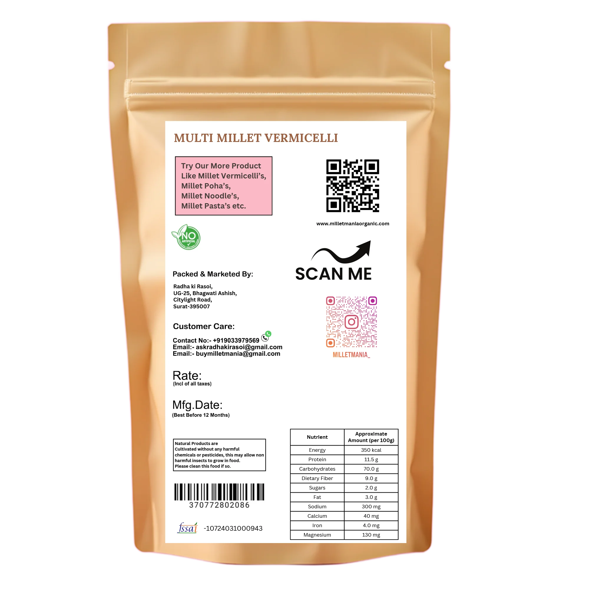 Multi Millet Vermicelli (210g) - Image 2