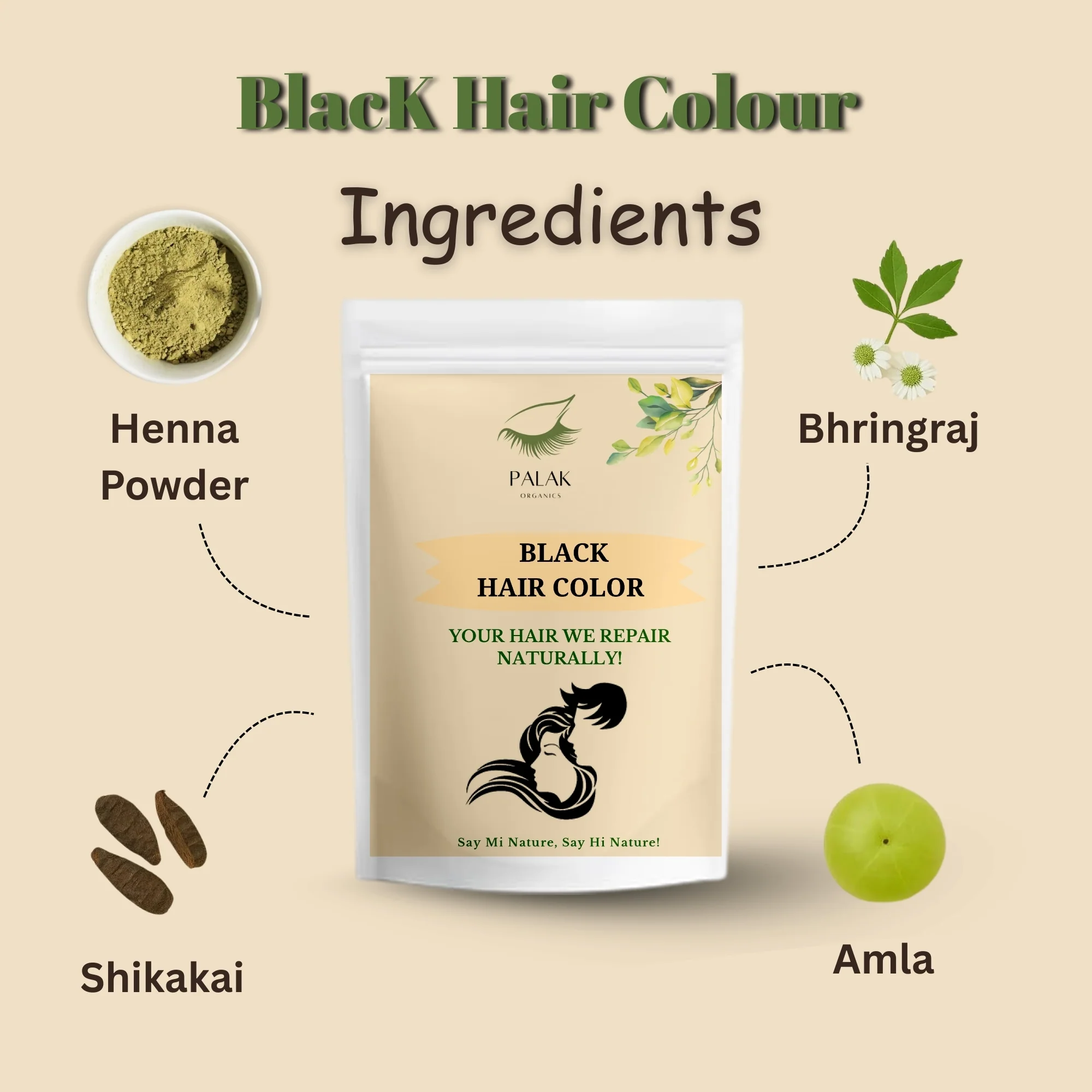 Natural Herbal Hair Color - Black - Image 3