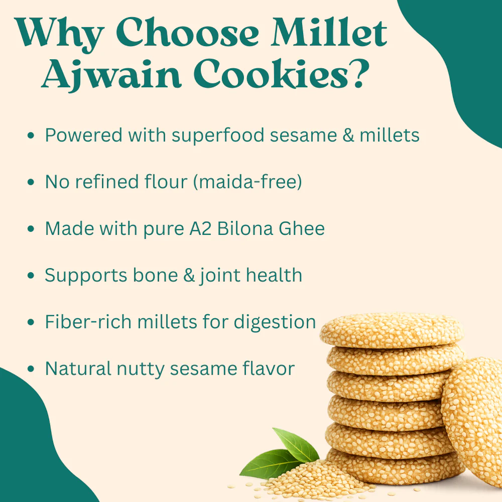 Millet Cookies of Bilona Ghee - Sesame (Til) (90g) - Image 4